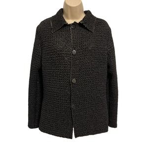 Analogy Crinkle Mixed Animal Print/Black Reversible Jacket XL‎ Preowned